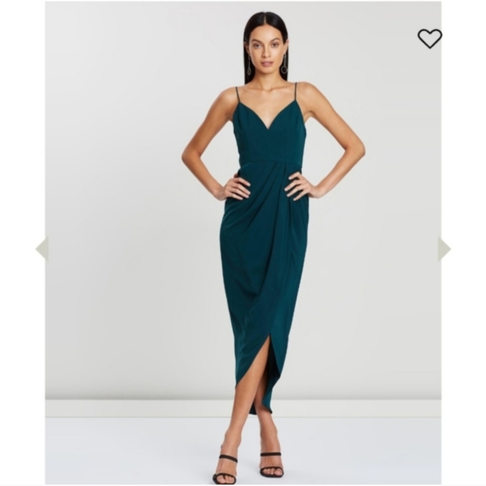 Shona Joy Cocktail Draped Dress Seaweed NWT Size 8